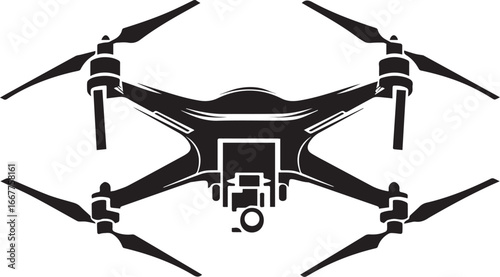 Drone's Elevated Vision: A high-angle view captures a cutting-edge drone in stunning detail, symbolizing innovation and the boundless potential of aerial technology.