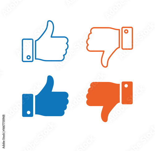 thumb up and down