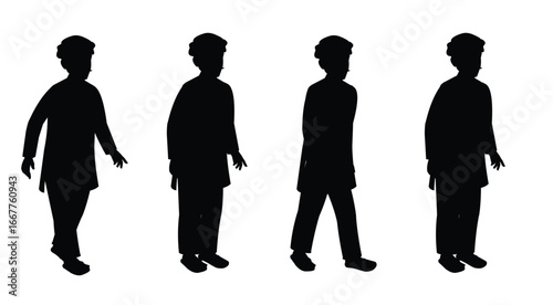 Silhouette Animation Frames of a Walking Person