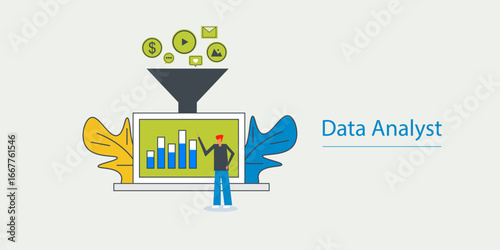 Integrating diverse marketing assets into funnel strategy, data visualization display on laptop delivering digital performance for expert analysis. 