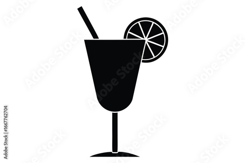 cocktail vector icon silhouette