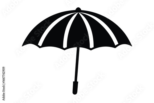 beach umbrella vector icon silhouette