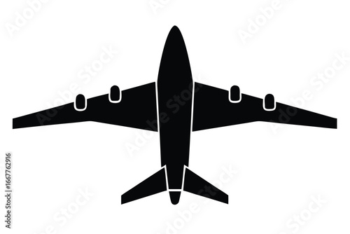 airplane vector icon silhouette