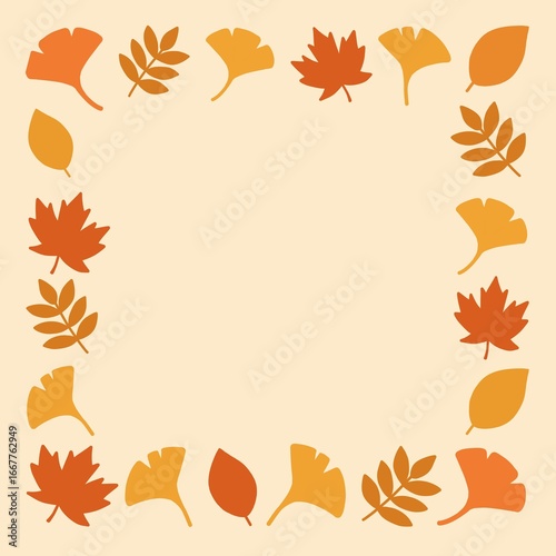 가을 낙엽과 도토리 배경 이미지