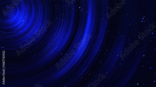 Abstract Blue Swirl Background with Stars and Light Trails for Creative Design and Visual Projects
