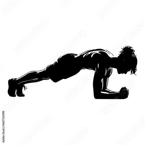  Forearm Plank Silhouette