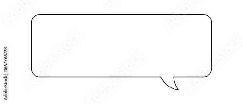 シンプルな角丸長方形の吹き出し・横長