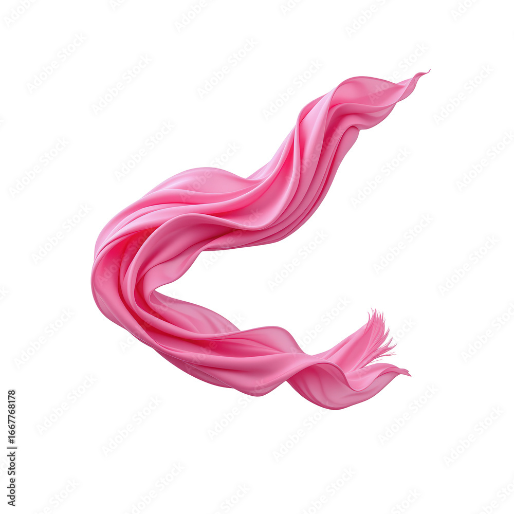 Fototapeta premium Delicate Pink Fabric Flowing Gracefully in Soft Illumination