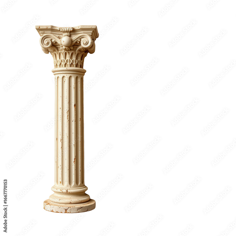 Fototapeta premium Classical architectural pillar with detailed carvings and texture