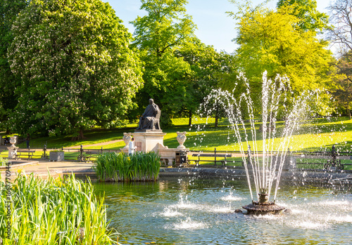 Fountain in Italian gardens of Hyde park, London, UK
