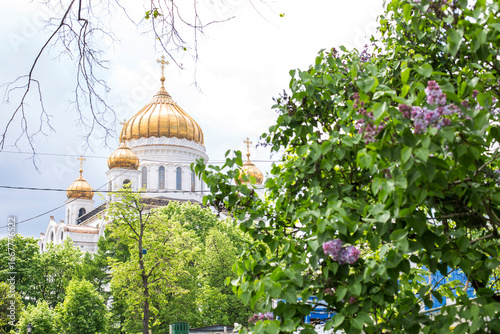 moscow, russia, 14.06.2017 A large building with gold domes and a gold roof