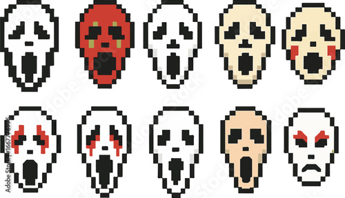 clone mask pixel art, eps 10 illustration