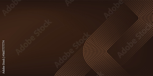 abstract futuristic brown glowing rounded lines on brown background. vector abstract ilustration.
