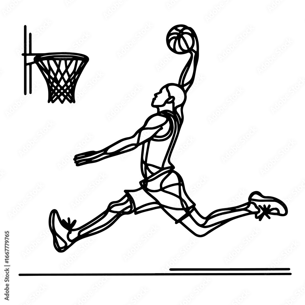 Obraz premium Basketball Player Slam Dunk