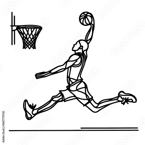  Basketball Player Slam Dunk