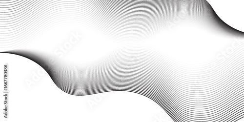 Flowing abstract dots particles wave pattern 3D curve halftone black gradient curve simple abstract