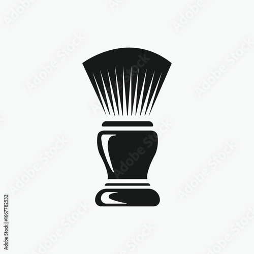 Shaving brush simple icon. Shaving brush logo.