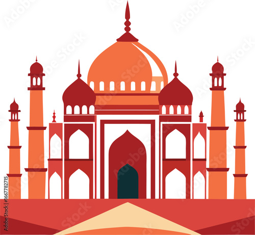 taj mahal abstract artistic stroke lines
