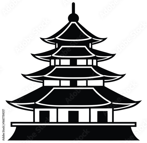 Vector illustration of a green origami Christmas tree with a star on top for holiday decoration and greeting card design