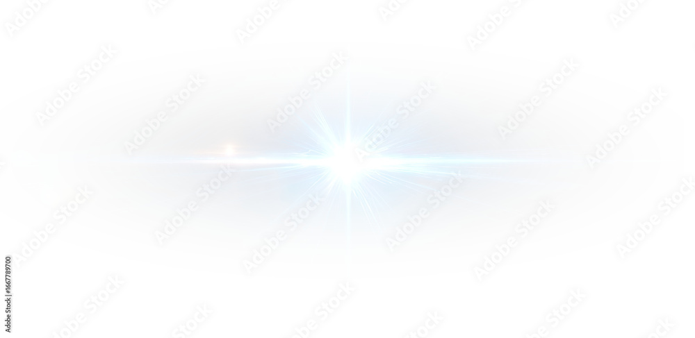 Naklejka premium Star glare with glowing sparkling shine, blue starlight beam, magic flash effect, galaxy universe night spark, isolated transparent explosion, and beautiful decoration background.