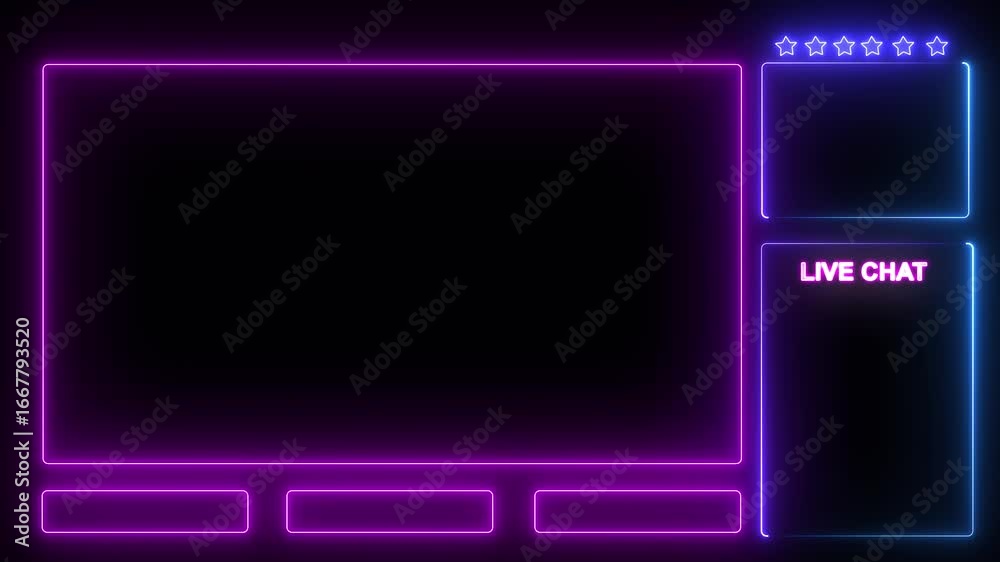 Intermission Stream Overlay Animated, Neon Sign looping facecam and ...
