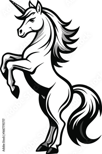 unicorn rearing up on hind legs