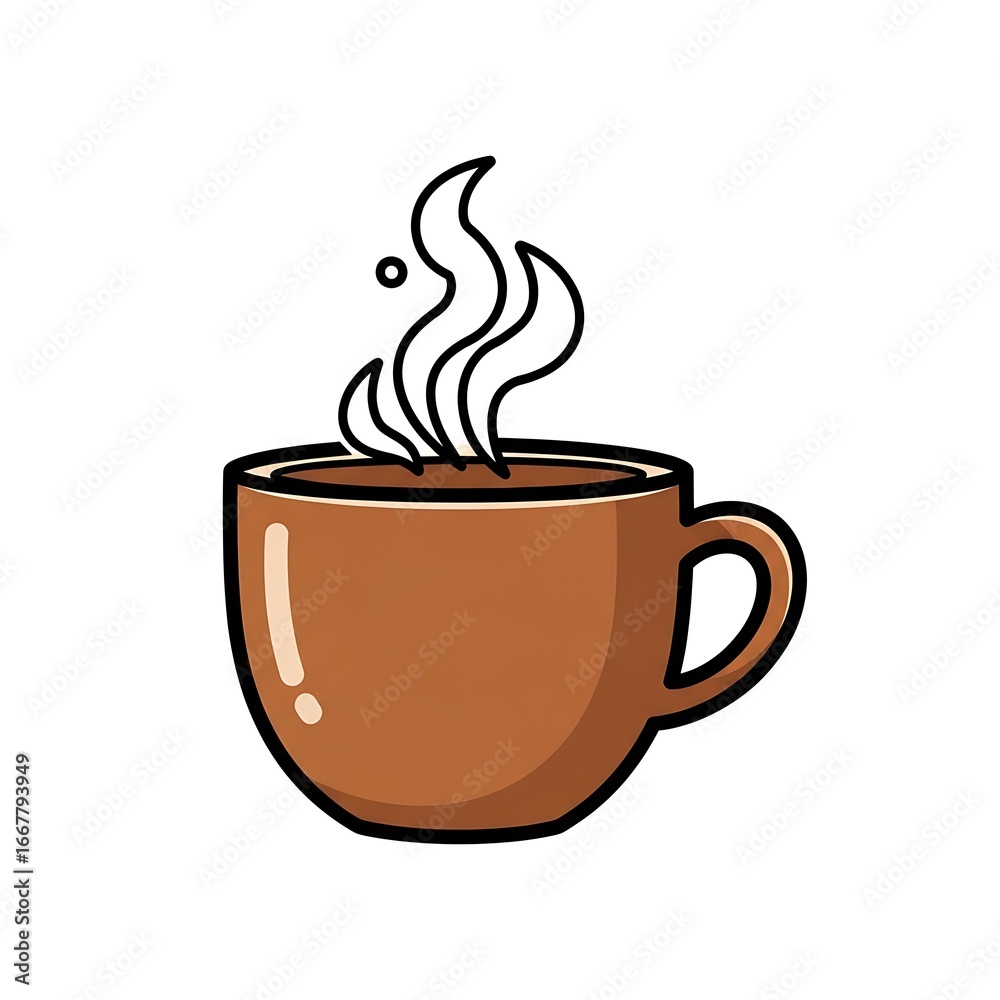 Obraz premium Hot coffee cup illustration