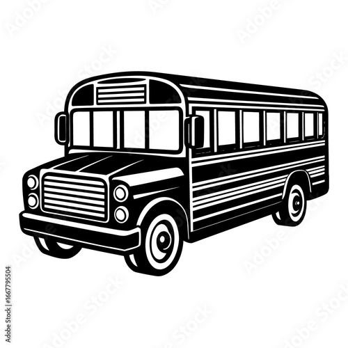 Old retro school bus vector illustration