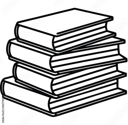 Stack of books isolated pile of books for reading and study