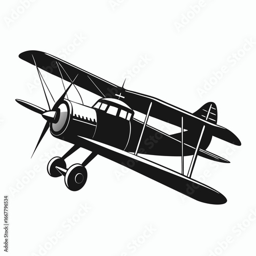 vintage biplane flying across