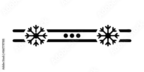 Black snowflake divider with decorative stripe
