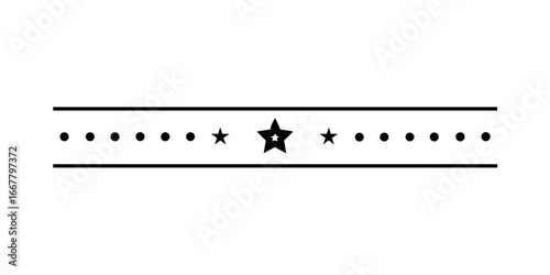 Simple star divider with dots in black vector