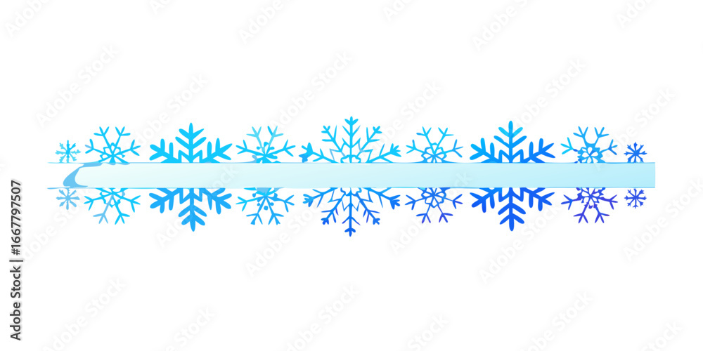 custom made wallpaper toronto digitalBlue snowflake horizontal festive border