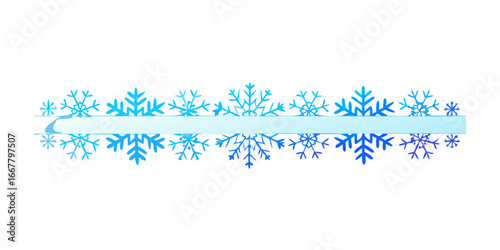 Wallpaper Mural Blue snowflake horizontal festive border Torontodigital.ca