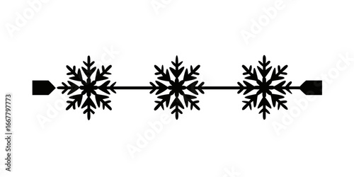 Snowflake ornament divider vector