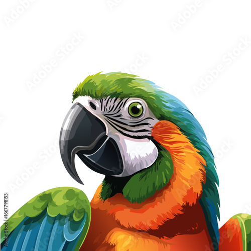 macaw ara bird portrait vector wildlife graphic design