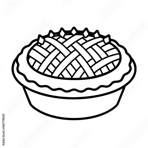A sweet chocolate birthday cake with brown icing and candy decorations sits isolated on a white background