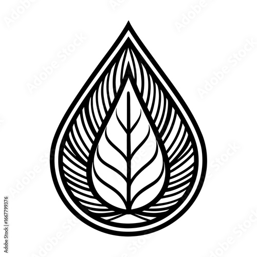 Eco vector leaf and flame symbols for nature and fire illustration