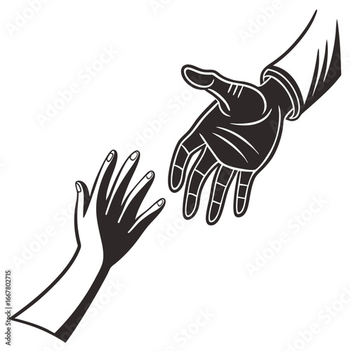 A helping hand reaching down to another, symbolizing support and faith.