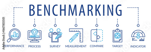 Benchmarking vector illustration concept. Idea of business development and improvement