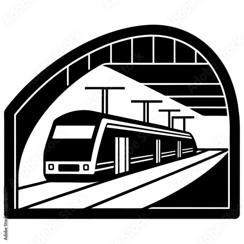 Modern Subway Station with Digital Maps and Automated Ticketing Vector