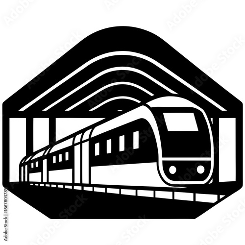 Modern Subway Station with Digital Maps and Automated Ticketing Vector