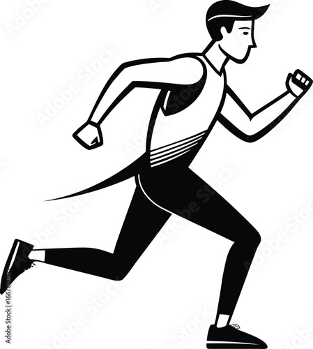 jogger in side profile mid stride