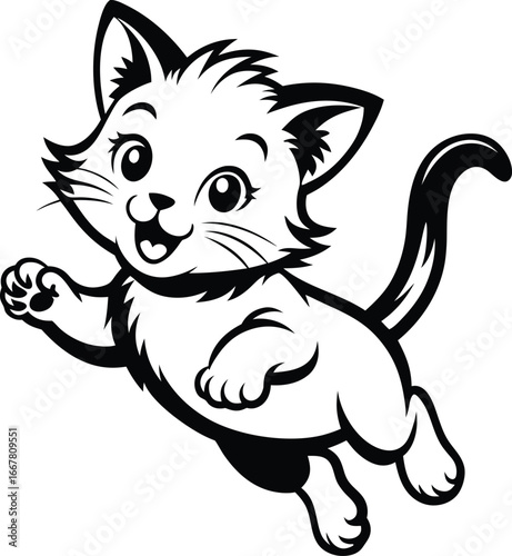 kitten bouncing with playful energy