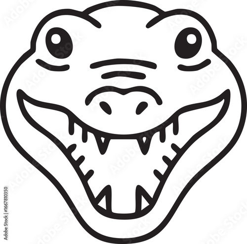 Crocodile icon with line style perfect for uiux design