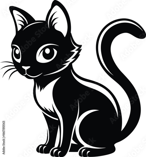 kitten crouched with tail flicking playfully