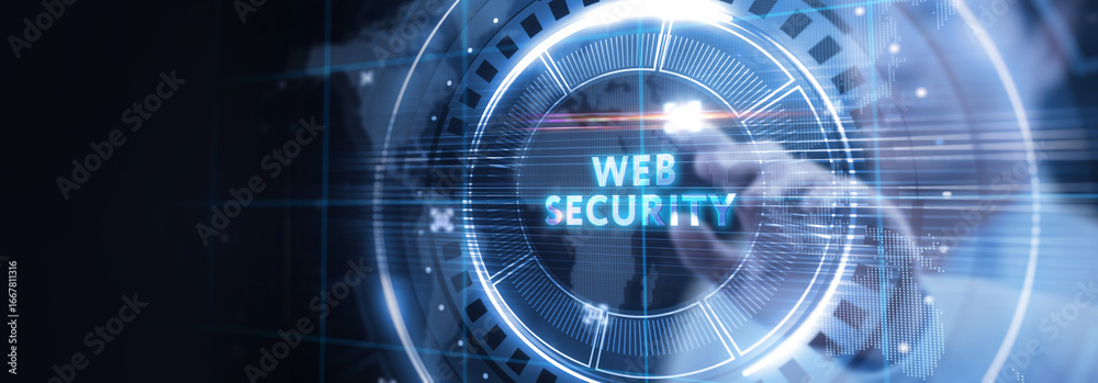 Obraz premium Web security. Cyber security, computer data encryption and internet protection.