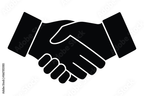 handshake vector icon silhouette