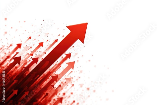 Red arrows ascending on white background, signifying growth and progress