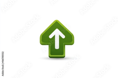 A green, 3D arrow pointing upwards